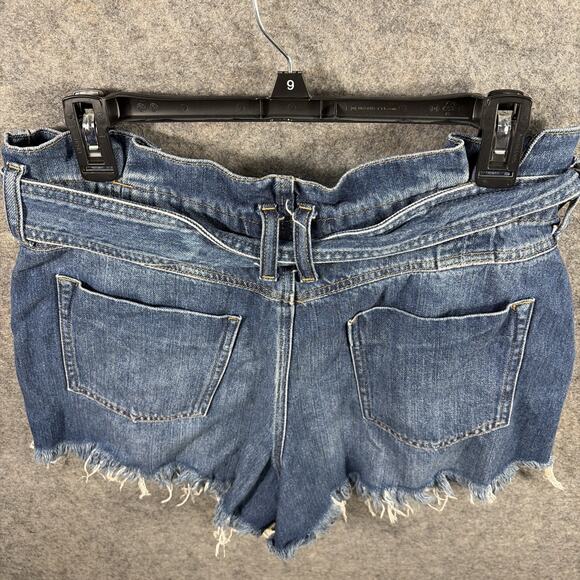 Women’s Free People See You Sometime Blue Jean Cut Off Shorts W/ Belt Size M - Picture 6 of 8